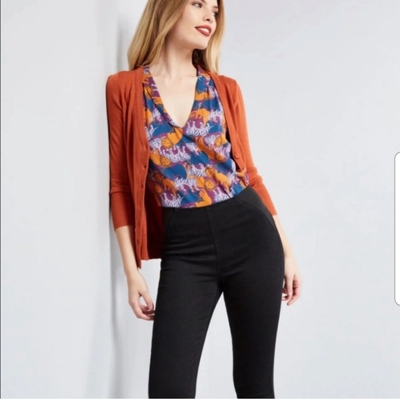 Modcloth Lions Tigers Bears Blouse Small - Picture 2 of 9